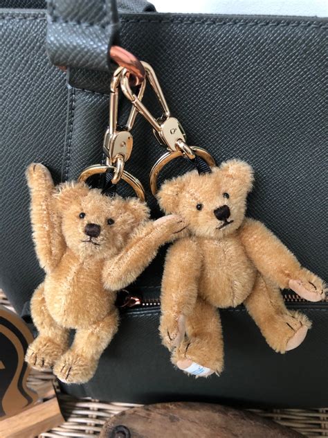 burberry bear keychain blue|burberry teddy bear keychain.